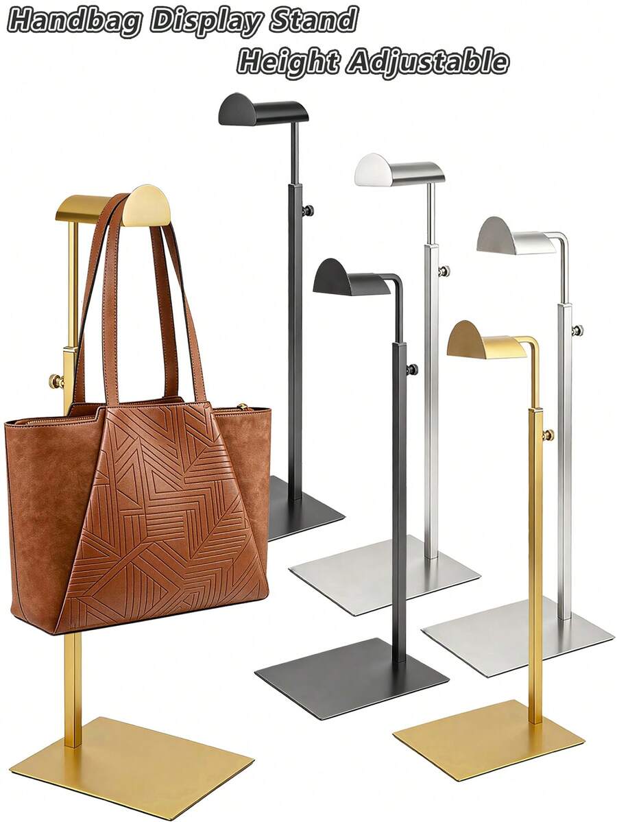 Adjustable 14-24 Inch Stainless Steel Handbag Display Rack, Multi-Functional Handbag Storage Organizer Holder, Commercial Metal Hanging Rack For Jewelry And Necklaces, Suitable For Home, Bedroom, Vanity, Boutique And Mall - Multicolor - View 1