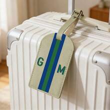 Tag de Bagagem Personalizada com Monograma Sombreado, Tag de Bolsa de Viagem Personalizada, Tag de Identificação com Inicial, Presente para Viajantes, Tag de Mala, Lembrança de Casamento para Viajantes, Tag de Bagagem, Tag de Mala, Presente para Viajantes, Tag de Identificação com Inicial, Lembrança de Casamento, Tag de Bagagem de Couro, Tag de Bagagem com Monograma, Tag de Bagagem Personalizada - Multicolorido - Visão 7