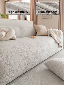 1pc Classic Solid Color Sofa Cover, High Elasticity, Dust-Proof And Dirt-Resistant, Machine/Hand Washable Furniture Protector, Suitable For All Seasons, Fits 3/4 Seater Sofa (Multiple Sizes Available) - Light Grey - View 1