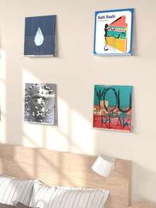 Transparent Acrylic Wall-Mounted Record Rack, Designed For Wall-Mounting, Made Of High-Transparency Material With Invisible Fasteners, Suitable For Living Room Wall Decor, Bedroom Personalization, Music Studio Equipment Storage, Record Store Wall Display, Flexible Use In Small Spaces, Saving Floor Space With Visual Transparency, An Essential Tool For Creating A Minimalist Modern Music Space - Clear - View 9
