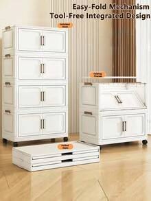 Gabinete de almacenamiento No requiere instalación Gabinete de organización para bebés y niños Caja organizadora de ropa Snack Plástico plegable - 70 cm, 5 capas - Ver 4