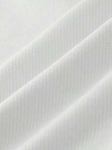 Top de tirantes corto de punto acanalado de unicolor minimalista para uso casual y diario de verano para mujeres - Multicolor 3 - Ver 3