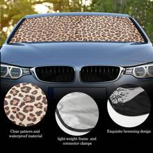 Parasol para parabrisas de coche con estampado de leopardo para el verano, con revestimiento adhesivo negro que bloquea la luz solar y los rayos UV, reduce el calor en el coche y protege el interior del vehículo. Adecuado para la mayoría de modelos de vehículos. Fácil de plegar y guardar, incluye una bolsa de almacenamiento. Un regalo para conductores. - A - Ver 6
