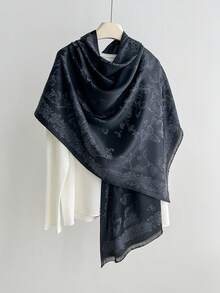 FADZOYLE 1 pieza Pañuelo grande de mujer con estampado de mariposa y flor en jacquard, pañuelo de cabeza, chal ligero para el sol, accesorio para la cabeza y el cuello, ideal para la playa, regalo de boda para novia y dama de honor - Multicolor - Ver 17