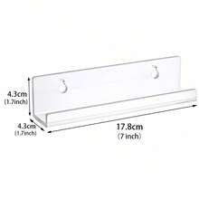 2/4/8pcs Record Wall Rack, Transparent Acrylic Suspension Rack, Available In Various Sizes, Suitable For Storing And Displaying Album Records, Wall Decoration, Children's Books, Magazines, Photos And Other Storage - Clear - View 5