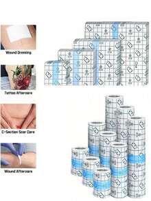 5/8/10/15/20cm 1 Rollo de Vendaje Adhesivo Transparente, Vendaje para el Cuidado de Tatuajes, Película Protectora Impermeable para Tatuajes, Adecuado para Nadar para Evitar la Entrada de Agua, Aislar Impurezas y Aguas Residuales, como Parche Impermeable para Nadar, Cinta Autoadhesiva Impermeable y Cinta Anticontaminación - Ver 2