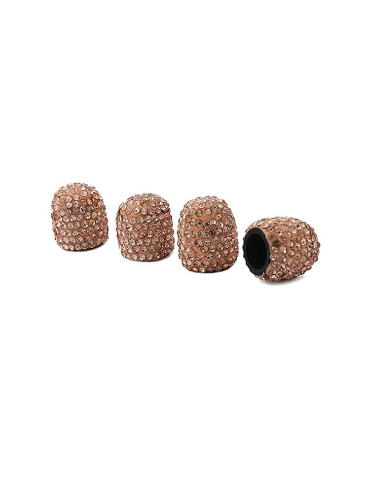 Bộ 4 nắp van lốp xe hơi và xe máy thời trang, đính đá nhân tạo sáng bóng, chống bụi, phụ kiện ô tô, nắp van lốp xe. - A - Xem 15