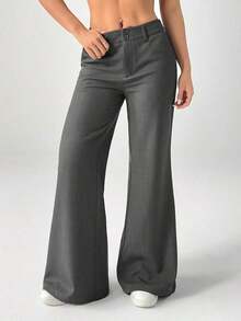 Nuevos pantalones de traje de estilo casual de cintura baja para otoño e invierno - Gris - Ver 9