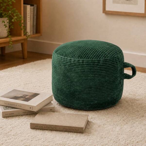 Pouf rond moelleux, tabouret rond, tabouret de canapé, tabouret rembourré pour salon/chambre, repose-pieds/coussin d'assise/tabouret