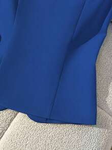 Camisa sin mangas de unicolor y estilo minimalista con botones para mujer - Azul - Ver 3