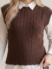 Women's Sleeveless Ribbed Knit Tank Top Vest - Spring, Autumn, Winter - Green - View 7
