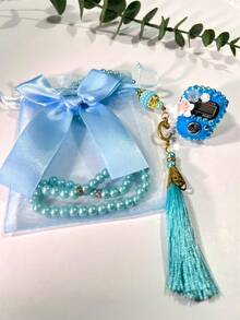 New Bowknot Gift Bag, Muslim Prayer Beads With Rhinestone Flower Counter, Electronic Rosary, Suitable For Festivals And Gifts - Multicolor - View 13