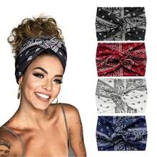1 pieza/4 piezas Diademas anchas con nudo para mujer, diadema elástica con efecto tie-dye cruzado, estampado de paisley y unicolor, diadema suave para yoga y deporte, turbante, banda para el sudor, accesorios para el cabello de mujer para vacaciones, atuendos elegantes, bufandas, bandanas, diademas suaves para verano, festivales, fiestas - Multicolor - Ver 5