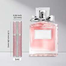 5ml Perfume Spray Bottle, AG00LG Leather Refillable Dispenser Bottom Fill Fragrance Scent Container, Portable And Leak-Proof Suitable For Traveling And Outgoing - 閃亮的綠色 - 查看 5