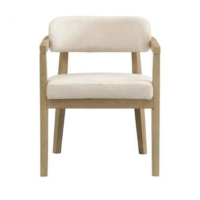 Set Of 6 Solid Wood Dining Chairs, Comfortable And Breathable, Ideal For Dining Rooms, Living Rooms And Cafes. Modern Style, Looped Upholstery, Natural Color.