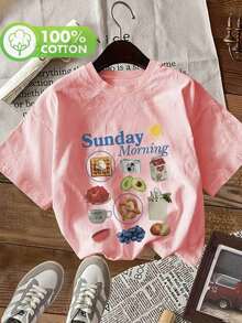 Camiseta de manga corta con cuello redondo para mujer, estilo vintage, con estampado de cámara, 100% algodón, para primavera/verano. - Negro - Ver 8