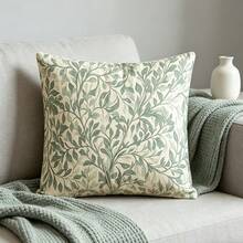 1PC Olive Green Leaf Vine Pillowcase - Soft Green Plant Pattern With Zipper Closure, Mint Tone Suitable For Sofa Beds And Chairs, Soft Olive Green Decorative Embellishment (Suitable For Modern Rural Farmhouse Style) Double-Sided Printing,Without Pillow Core - Multicolor - View 6
