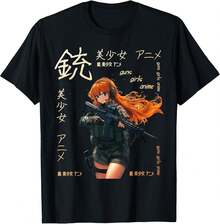 Camiseta unisex, Camiseta con estampado gráfico de anime Waifu, ropa de mujer, blusas de mujer, tops de mujer, camisetas de mujer, Estampado gráfico, Agradable al tacto, Retro de los 90, Streetwear, Camisetas casuales de moda, Estampado gráfico, Agradable al tacto, Retro de los 90, Streetwear, Camisetas casuales de moda - Negro - Ver 1