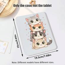 4件套可爱小猫图案PU皮革翻盖保护套，带360度旋转支架和笔槽，支持自动休眠/唤醒功能，兼容三星A9/A9+/S9/S9FE/A11/A11+/S11/S10 FE/S10 FE+/S10 Lite和苹果A16 2025、Air 11/13、SE 11、荣耀、Matepad SE 11，适合作为返校季、情人节、节日礼物。 - 款式9 - 查看 3