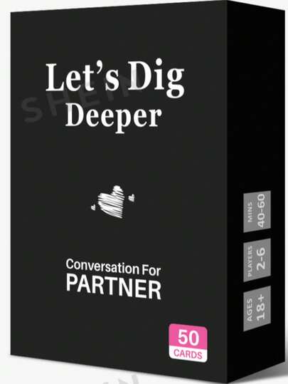 1盒情侣互动卡牌游戏，情侣互动桌游，经济实用小礼物，浪漫破冰对话卡，增进情感联系和乐趣，通过互动对话了解彼此，涵盖过去、现在和未来的话题，适合游戏之夜、约会之夜、假日旅行和休闲时光，适合赠送给好友和情侣，是周年纪念日、生日、情人节、圣诞节和其他场合的理想之选。