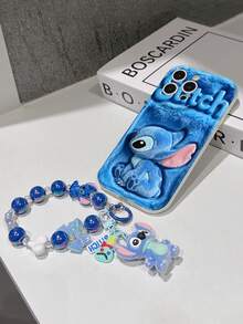 Disney Has Authorized, Phone Case - Chain Set, The Stitch Lilo & Stitch 3D Phone Case Plus A Silicone 3D Stitch Bracelet With Metallic Ring Removable Bracelet, Stitch And Angel Pattern, Compatible With Iphone17/16/15/14/13/12/11/XS/XR/X Plus Pro Max, A Stylish Cartoon Phone Case, The Perfect Gift Choice, Phone Protection, Durable Phone Cover, Great Gift For Friends And Family. - White - View 5