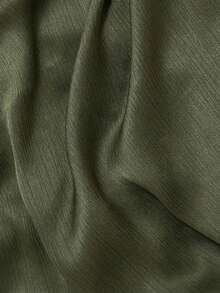 Camiseta sin tirantes minimalista con nudo delantero para mujer, ideal para el verano - Verde militar - Ver 4
