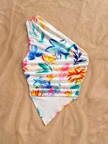 Blusa asimétrica del cuello para mujer para vacaciones de verano - Multicolor 3 - Ver 2