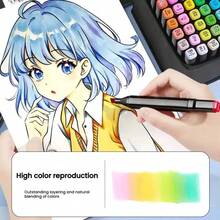 120pcs/Set Dual-Tip Colored Markers, Permanent Art Markers Suitable For Students And Adults, For Painting, Sketching, Coloring, Journaling, Note-Taking, Planning, School Supplies, Christmas, Valentine's Day, Birthday Gifts And Surprises (Refills) - Sets - View 9