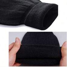 1 paire de genouillères unisexes chaudes, avec doublure isolée douce, isolation thermique, manchon de protection des jambes pour l'hiver - Multicolore - Voir 6