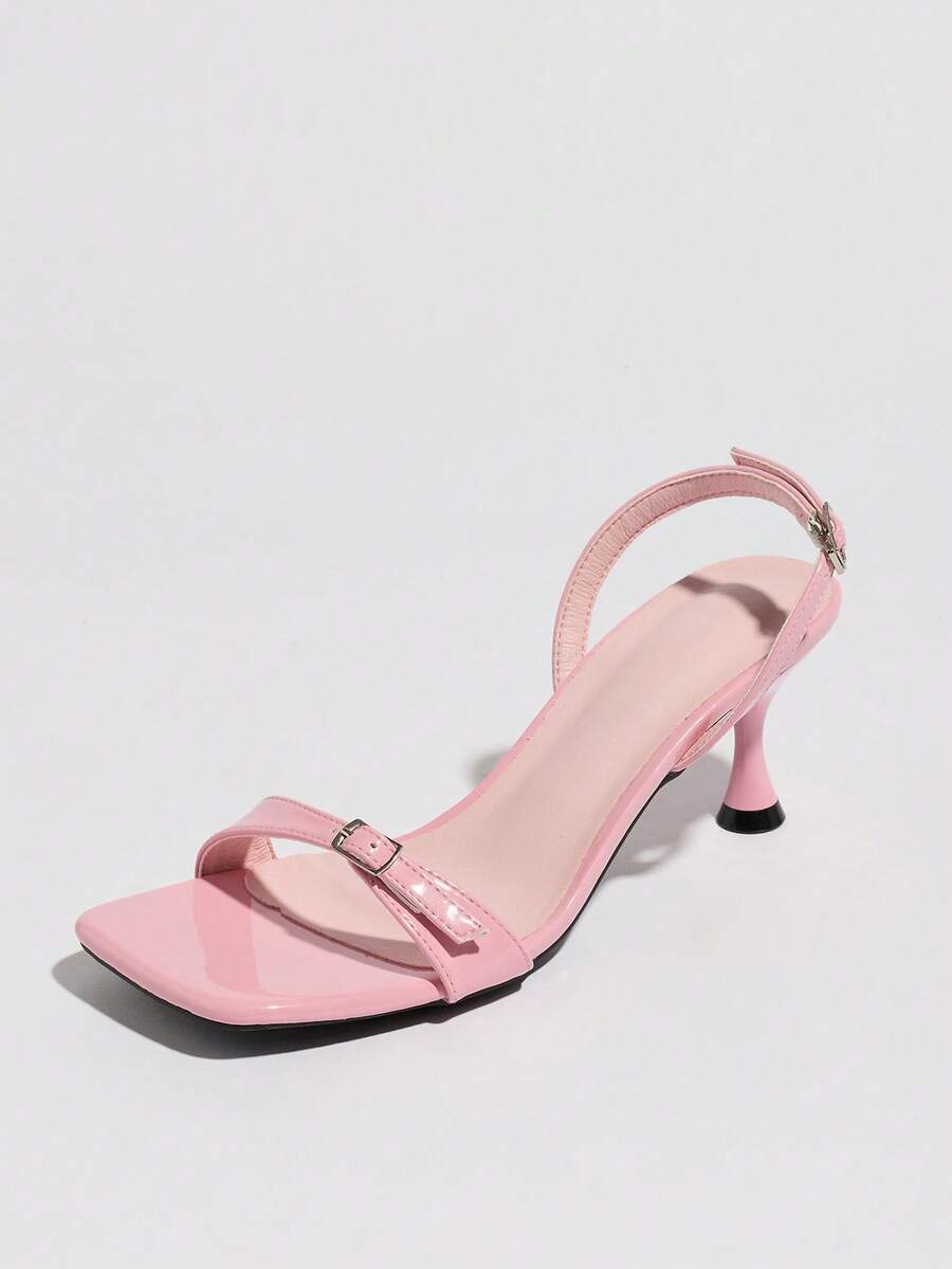 Giày sandal cao gót mũi vuông cho nữ, thoải mái và thanh lịch, có khóa điều chỉnh phía trước và phía sau, mềm mại và thân thiện với da, thời trang và lãng mạn, sandal cao gót quai mảnh màu hồng, cổ điển và đa năng, phù hợp cho hộp đêm, tiệc tùng, hoạt động ngoài trời, đi làm, du lịch, ở nhà, văn phòng, trang phục thường ngày, Ngày của Mẹ, Ngày Valentine, Lễ Tạ ơn, Tết Nguyên đán, Giáng sinh, mùa hè. - Hồng - Xem 1