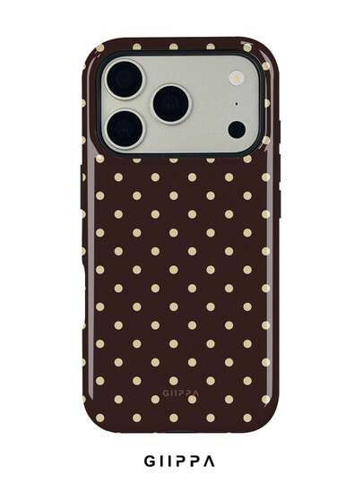 1 Piece Retro Dark Coffee And Beige Polka Dot Design Phone 17 Pro Max Case, Compatible With Phone 16 Pro Max, 15 Pro Max, 14 Pro Max, Korean Stylish And Interesting Phone Case, Fits 11/12/13/14/15/75 Pro Max Plus, Elegant Design Suitable For Both Men And Women, Ideal Gift For Girlfriend On Christmas, Valentine's Day, Easter, Wedding Season And Birthday