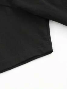 Talla Grande - Talla Grande - Camiseta Negra de Talla Grande para Mujer, con Diseño Casual de Manga Corta y Cuello Redondo. Es Lavable a Máquina y Adecuada para Todas las Estaciones, Ofreciendo un Ajuste Cómodo con un Patrón Único - Negro - Ver 5