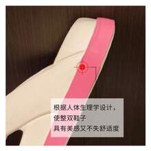 新款EVA女士时尚舒适厚底坡跟人字拖，休闲防滑防臭户外沙滩拖鞋 - 白粉 - 查看 6