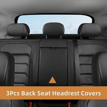 1pc/2pcs/3pcs/4pcs Napaa Leather Car Headrest Cover, High Elasticity Waterproof Leather, Scratch-Resistant, Easy To Clean, Minimalist Black/White, Car Interior Accessories - Leather Hat - View 14