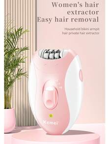 Kemei KM-189B 热销女士电动脱毛器，适用于腋下、腿部、比基尼区域等部位，USB充电式无线脱毛器，1件装 - 粉色 - 查看 5