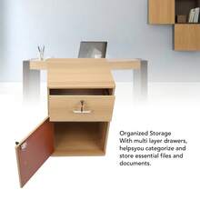 Archivero Organizador Oficina Cajón Gaveta Llave Archivero Organizador Debajo del Escritorio para Oficina en Casa, Archiveros con Cerradura - Amarillo - Ver 7