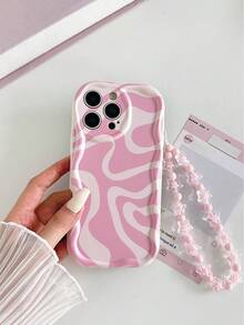 Ốp điện thoại hoạt hình vẽ tay, chất liệu kem, có dây đeo, tương thích với Apple, Series - Nhiều màu - Xem 6