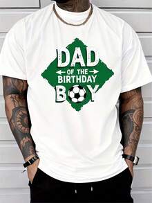 Camiseta de manga corta con cuello redondo para hombre con estampado de letras "Dad", informal, cómoda y ligera, ideal para verano, para el fiel amigo del cumpleañario. - Negro - Ver 6