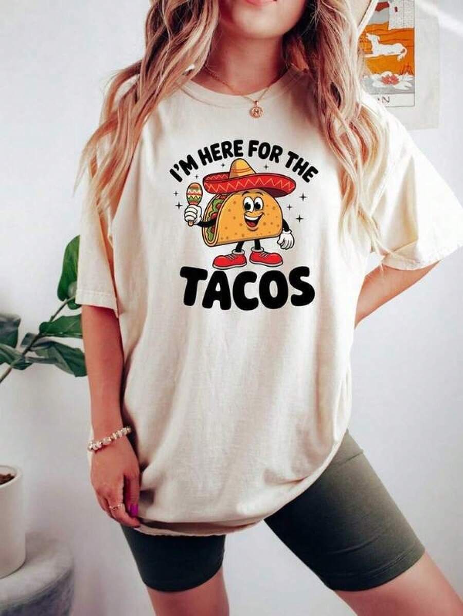 Impresión de letras eleganteI'm Just Here For The Tacos T Shirt, Funny Taco Graphic Crewneck ShirT-S, Taco GifT-S For MexiC-An, Taco Birthday PartY- ShirT-S For Foodie220G Durable Cotton T-Shirt - Great For American Ladies' Grocery Runs, Fall Hikes, And Holiday Gatherings, A Warm Gift For Coworkers & Relatives, Women's Loose Outfits, Vacation Essentials, Halloween Costume Accents,ropa de mujer holgada,un imprescindible para las vacaciones,disfraces y accesorios de Halloween,Camisetas de apoyo al Mundial,Conjuntos a juego para padres e hijos, camisetas para hombre, camisetas para mujer, camisetas para niños - Blanco - Ver 1