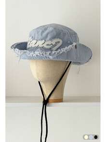 Red Cool Spicy Western Cowboy Hat Frayed Patchwork Lanyard Bucket Hat Vintage Washed Distressed Bucket Hat Women Summer Outdoor Hiking Wide Brim Sun Protection Climbing Hat Camping Sun Hat Boho Vacay Spring Summer Sun Hat Bright Monochromatic Looks Lace-Up Sun Protection Hat Travel UV Protection - Large Eaves Hanging Rope - View 13