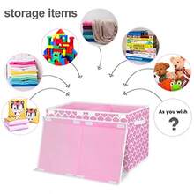 Homyfort - Caja de Juguetes Grande para Niños y Niñas, con Tapa Abatible y Divisor, Almacenamiento Multiuso, Rosa, 24.5 x 13 x 16 Pulgadas - Rosado - Ver 8