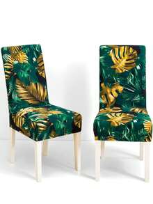 1/4/6pcs Minimalist Geometric Pattern Stretch Dining Chair Covers, Dust-Proof Anti-Slip Chair Protector Slipcovers, Suitable For Home, Hotel, Restaurant, Party, All Seasons - Multicolor - View 1