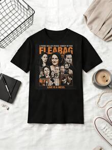 Fleabag Grafisk T-shirt Phoebe Waller-Bridge BBC Komedi T-shirt Vintage Bootleg-stil - Svart - Visa 6