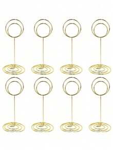 2/10/20pcs Gold Mini Desktop Card Holders, Decorative For Wedding, Party, Birthday, Anniversary Celebration - Multicolor - View 2