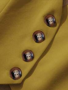 Top sin mangas con espalda descubierta casual para mujer, con botones delanteros, estilo elegante, para verano - Amarillo - Ver 3