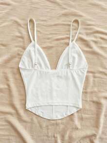 Camiseta sin mangas de punto rojo con escote en V y espalda cruzada, adecuada para citas, estilo bohemio, vacaciones, otoño, ropa de mujer, vintage, días festivos - Blanco 2 - Ver 2