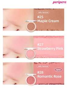 K-Beauty Peripera 单色粉状腮红盘，哑光粉状腮红，细腻粉质腮红，不结块，持久妆效，多功能彩妆盘，裸妆，面部彩妆，韩妆，韩国彩妆，4.2克 - #27 Strawberry Pink - 查看 7
