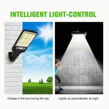 1 pieza Luz de pared solar LED súper brillante de 800mAh con sensor de movimiento, 3 modos de iluminación, luz de para jardín exterior, alimentada por energía solar para patio, calle y alumbrado comercial, lámpara solar para exteriores - Luces solares - Ver 8