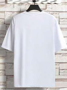 Short-Sleeved T-Shirt For Spring And Summer, American Style, With Printed Logo, For Young Men, Round Neck, Loose, Casual And Versatile. - White - View 2