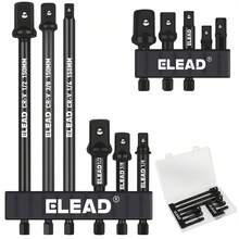 ELEAD 11件套1/4英寸六角柄重型CR-V钢冲击套筒适配器套装，通用银色六角形精密加工套筒转换器套件，适用于汽车维修、DIY项目和电动工具，男士实用工具礼品 - 14-Piece Impact Socket Adapter Set - 查看 10